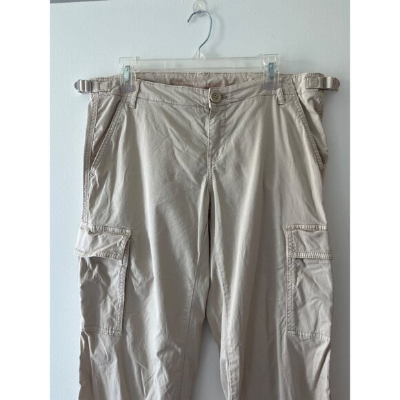 Tory Burch Chino Cargo Pants Khaki Tan Ankle Toe Pockets Cotton Blend Size 30 - Picture 3 of 11